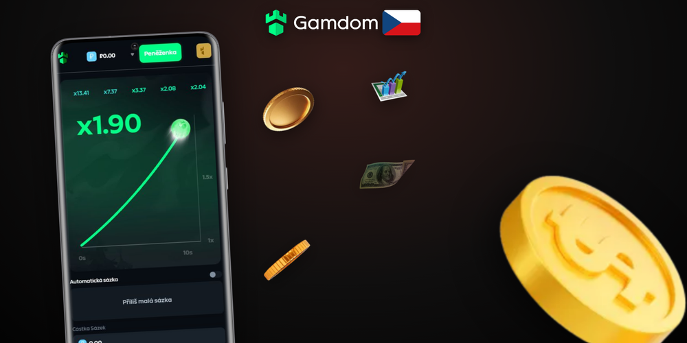Aviator online v Gamdom Kasinu – letadlo stoupá přes noční oblohu s křivkou multiplikátoru