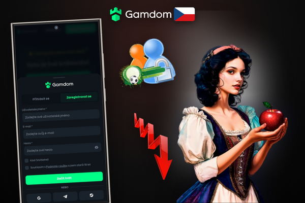 Zaregistrujte se v Gamdom Kasino – vyplněný formulář s e-mailem, uživatelským jménem a heslem